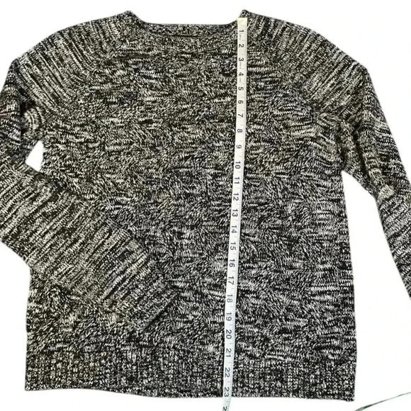 LANDS END Drifter Chunky Cable Knit Sweater Gray with White 100% Baumwolle - Picture 7 of 11